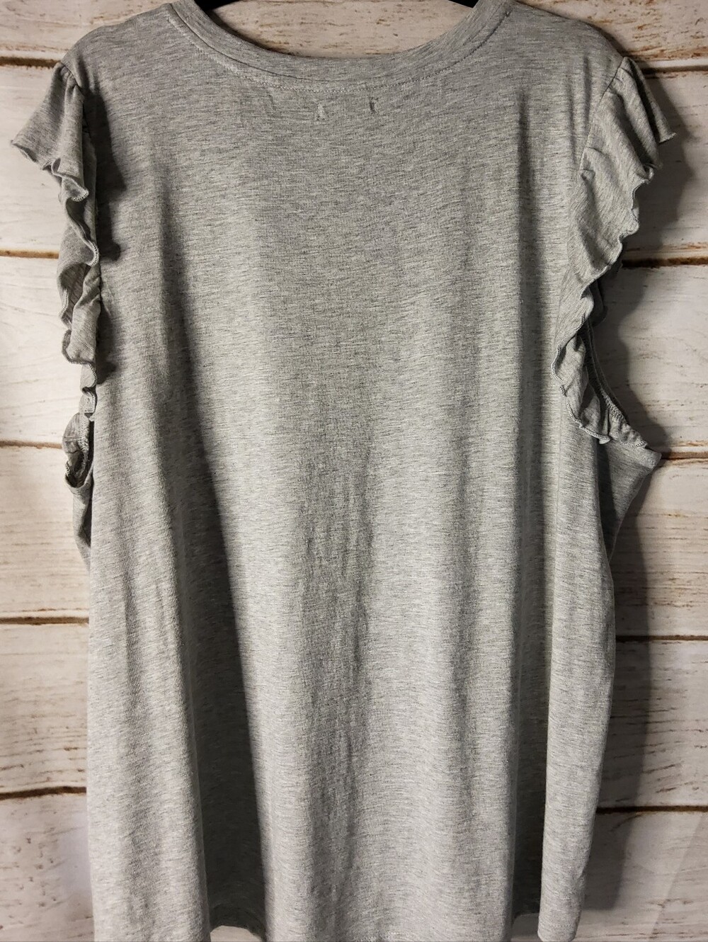 Maurices Light Gray Ruffle Sleeve Tank Top - Picture 2 of 7